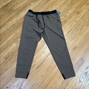Men's Casual Brown Joggers with Black Trim